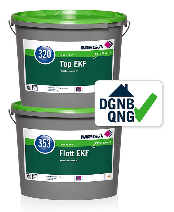 Neue Wandfarben: MEGAgrün 320 Top EKF und MEGAgrün 353 Flott EKF
